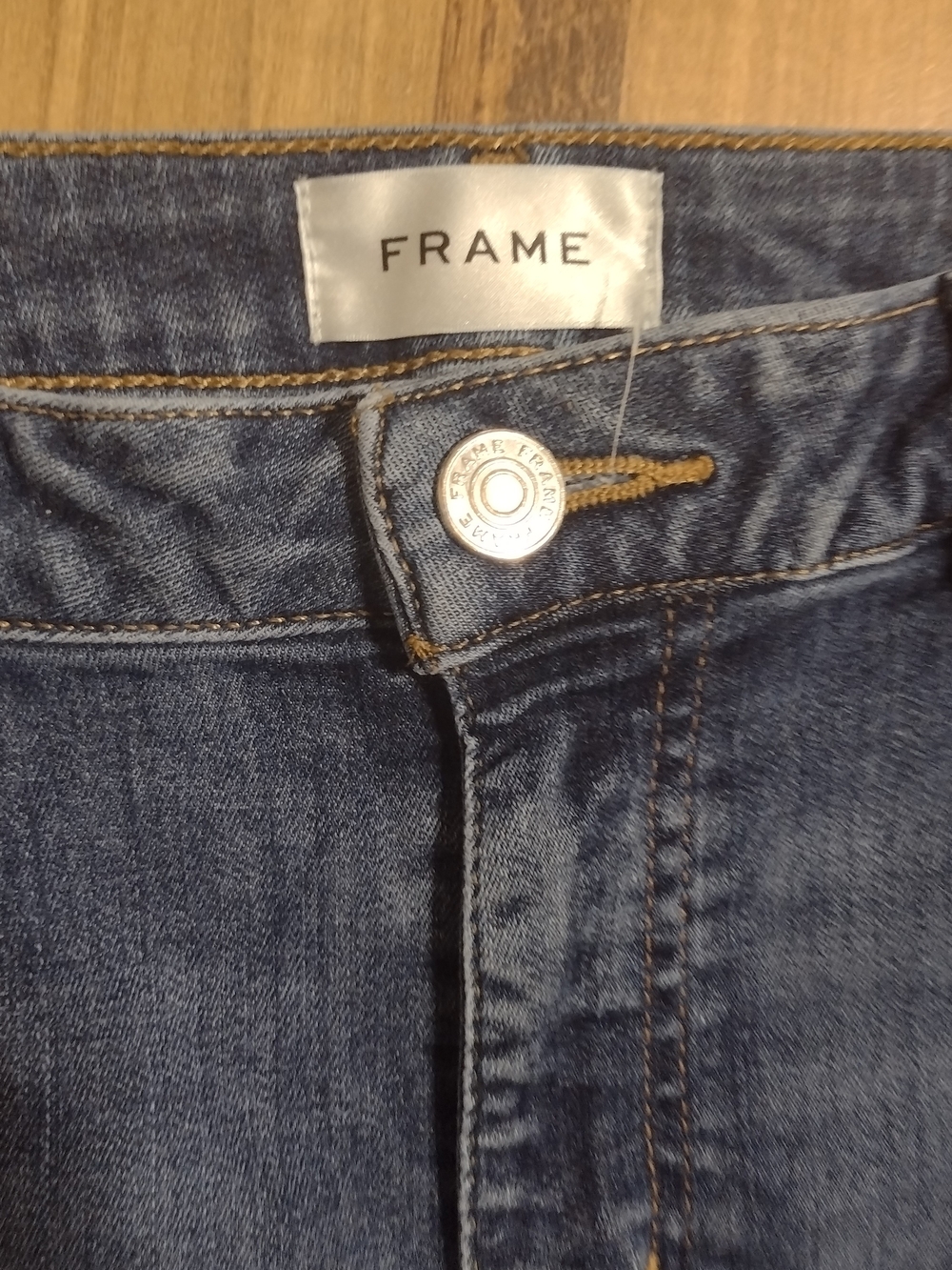 Frame Aspire Raw Hem Women's Dark Blue Stretch Bootcut Jeans Size 31 - Picture 3 of 13